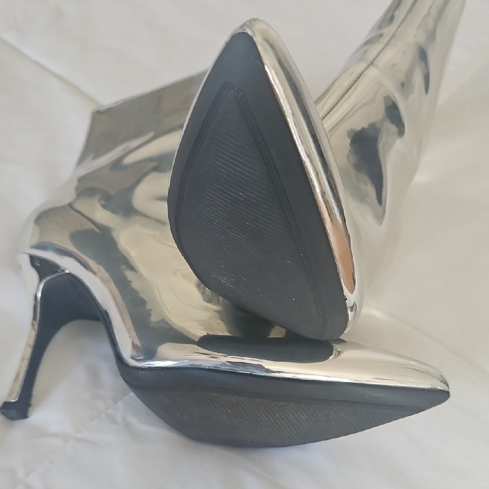 Silver Stiletto Heel Boots